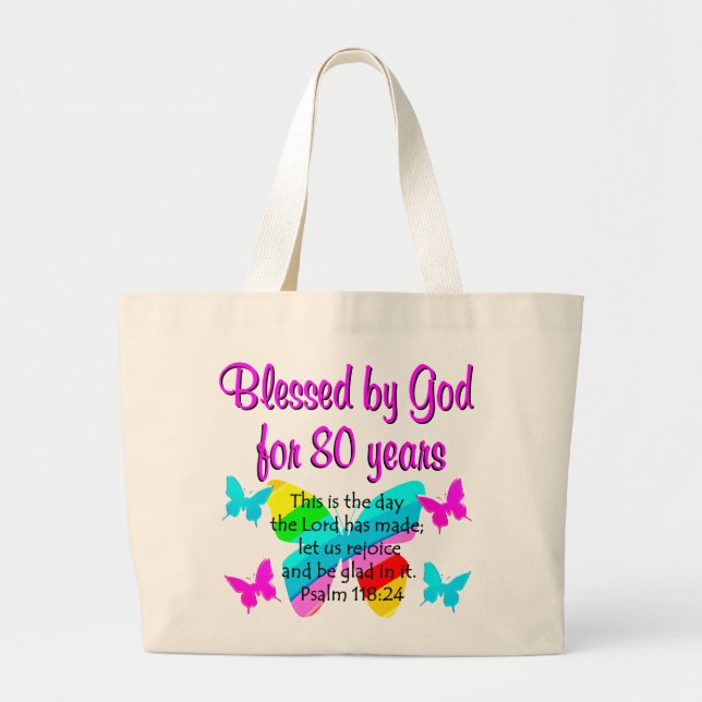 GRAND TOTE BAG PRIÈRE DE 80E ANNIVERSAIRE (Devant)