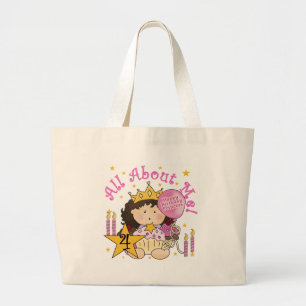 Grand Tote Bag Princess All About Me 4th Birthday Tshirts