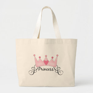 Grand Tote Bag Princesse Avec Couronne - Personnalisable