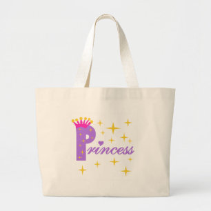 Grand Tote Bag Princesse de texte pourpre