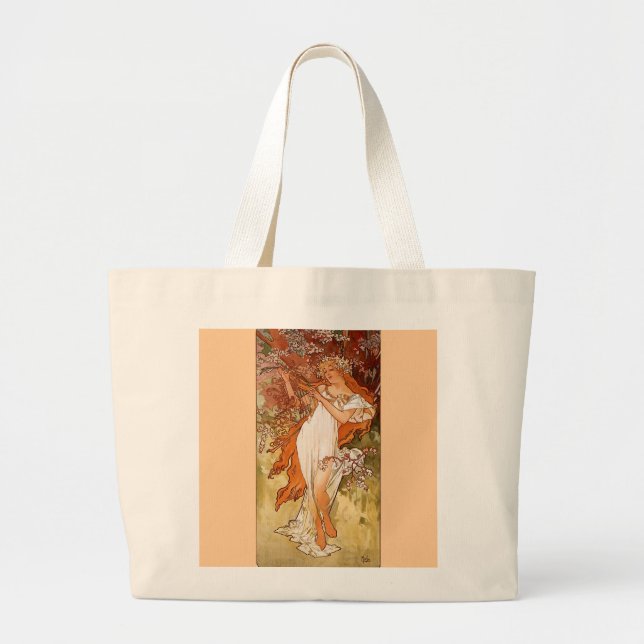 Grand Tote Bag Printemps Mucha (Devant)