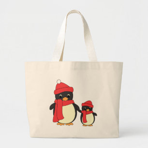 Grand Tote Bag Prise du petit pingouin pour une promenade