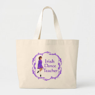 Grand Tote Bag Professeur de danse step Irlandaise - Violet