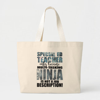 Grand Tote Bag Professeur superbe de Ninja d'éducation spéciale