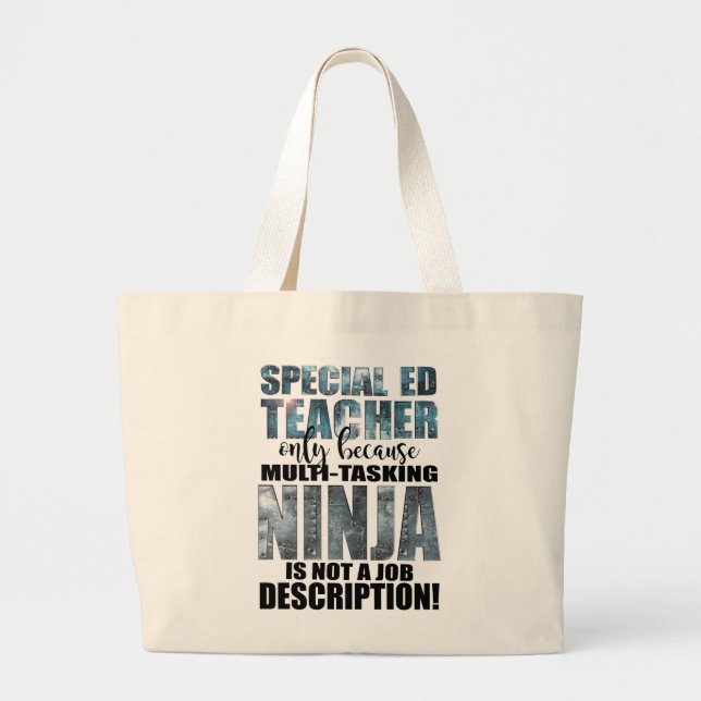 Grand Tote Bag Professeur superbe de Ninja d'éducation spéciale (Devant)