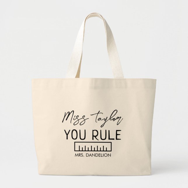 Grand Tote Bag Professeur sur mesure Fourre-tout : Cadeau mathéma (Devant)
