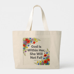 Grand Tote Bag Psaume 46:5 Dieu est en elle CONCEPTION