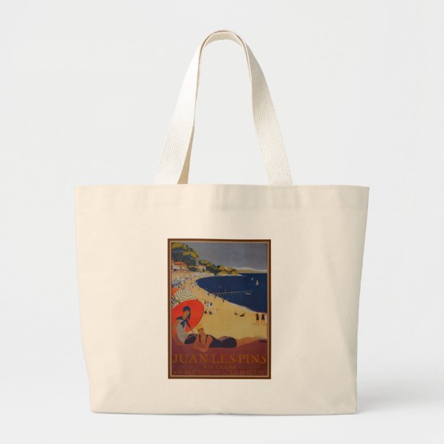 Grand Tote Bag Publicité vintage de voyage (Devant)
