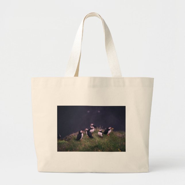 Grand Tote Bag Puffins de l'Atlantique (Devant)