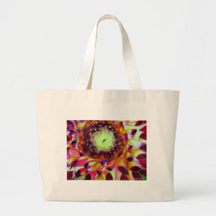 Grand Tote Bag Purple Dahlia abstract original flower art
