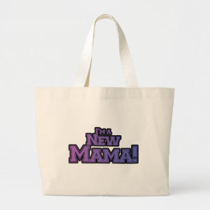 Grand Tote Bag Purple Je suis un nouveau t-shirts et cadeaux Mama