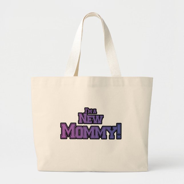 Grand Tote Bag Purple Je suis une nouvelle maman Tshirts et cadea (Devant)