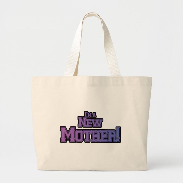 Grand Tote Bag Purple Je suis une nouvelle mère t-shirts et cadea (Devant)