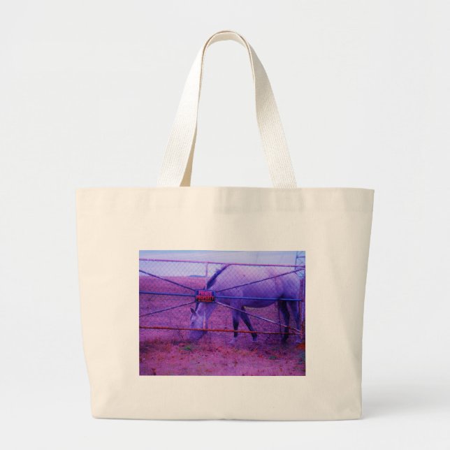 Grand Tote Bag Purple Propriété Privée Horse (Devant)