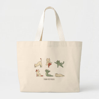 Grand Tote Bag "Purr-fect Poses" Minimalist Cat Yoga