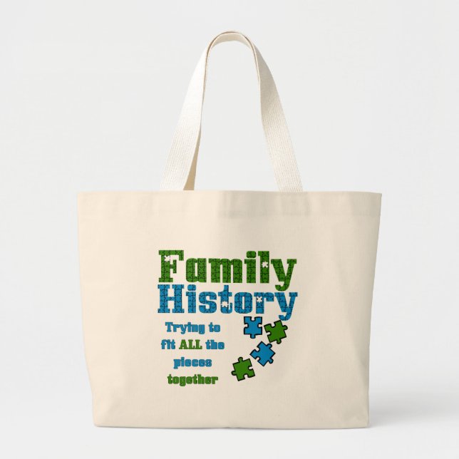 Grand Tote Bag Puzzle d'histoire familiale (Devant)