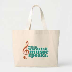 Grand Tote Bag Quand la musique d'échouer de mots parle