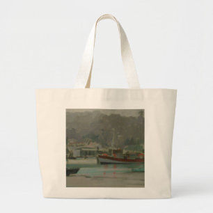Grand Tote Bag Quay du pêcheur gris de jour