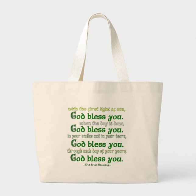 Grand Tote Bag Que Dieu vous bénisse (Devant)