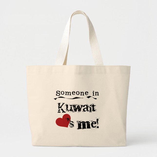Grand Tote Bag Quelqu'un au Kowéit m'aime (Devant)