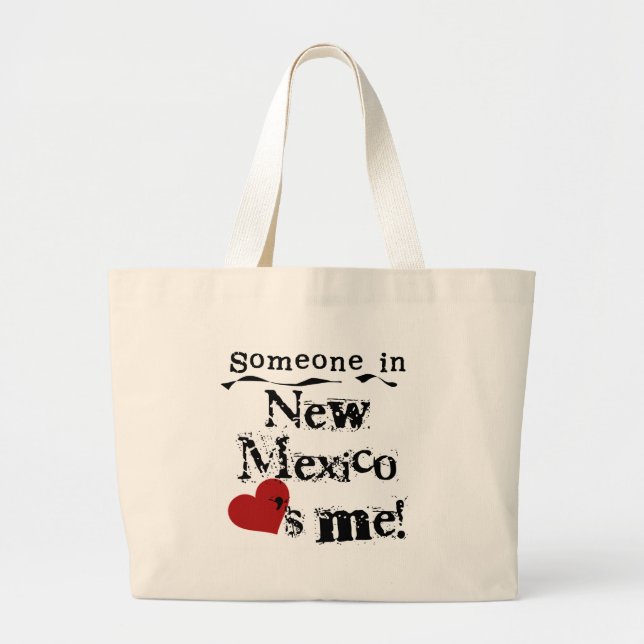 Grand Tote Bag Quelqu'un au Nouveau Mexique m'aime (Devant)