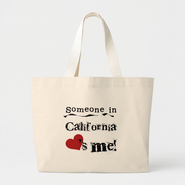Grand Tote Bag Quelqu'un en Californie m'aime (Devant)