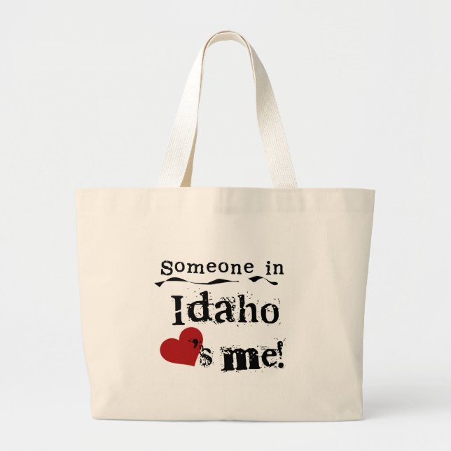 Grand Tote Bag Quelqu'un en Idaho m'aime (Devant)