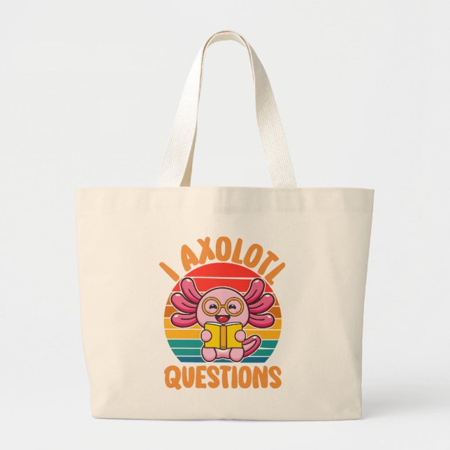 Grand Tote Bag Questions sur les Axolotl (Devant)