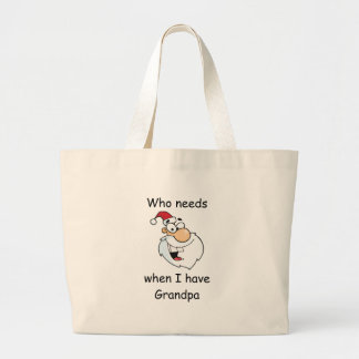 Grand Tote Bag Qui a besoin de Père Noël quand j'ai grand-père