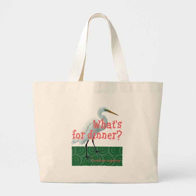 Grand Tote Bag Qu'y a-t-il pour le dîner ? (Devant)