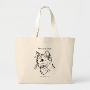 Grand Tote Bag race de chat bleu russe