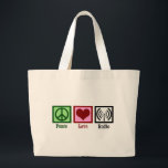Grand Tote Bag Radio d'amour de paix<br><div class="desc">Si vous aimez des radios davantage que n'importe quoi et toujours essayez d'obtenir un signal,  vous aimerez cette conception.</div>