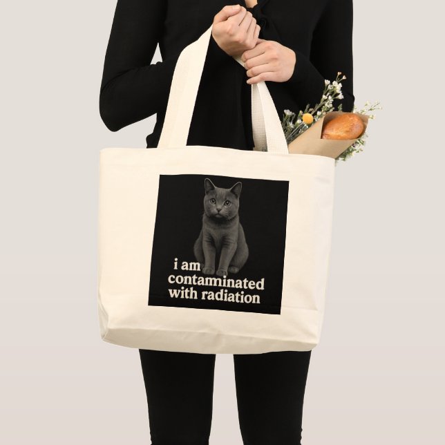 Grand Tote Bag Radioactive Cat Nuclear Contamination Graphic   (Devant (produit))