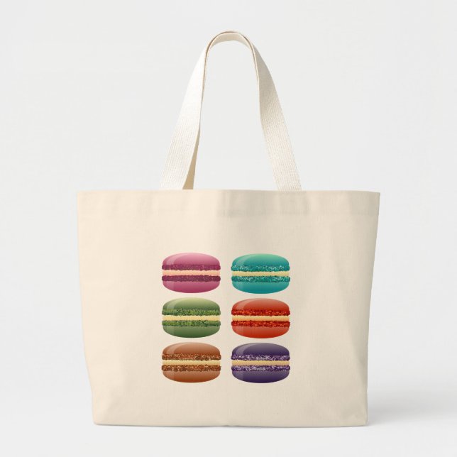 Grand Tote Bag rainbow macarons (Devant)