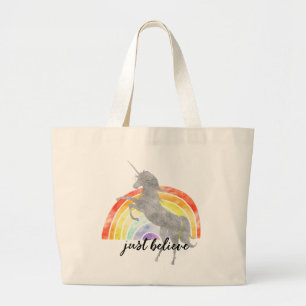 Grand Tote Bag Rainbow Unicorn Believe