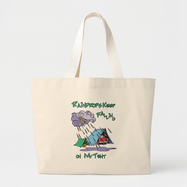 Grand Tote Bag Raindrops Camping (Devant)