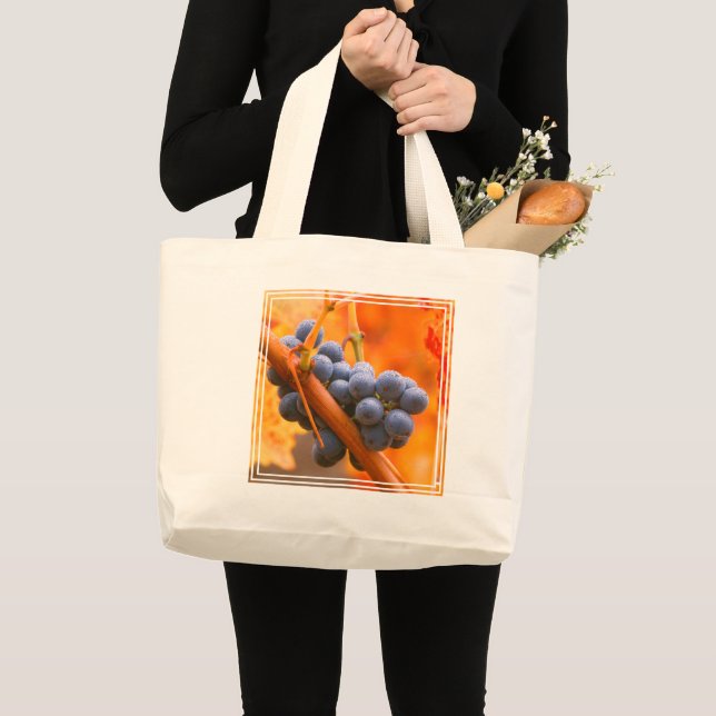 Grand Tote Bag Raisin de vigne dans le vignoble (Devant (produit))