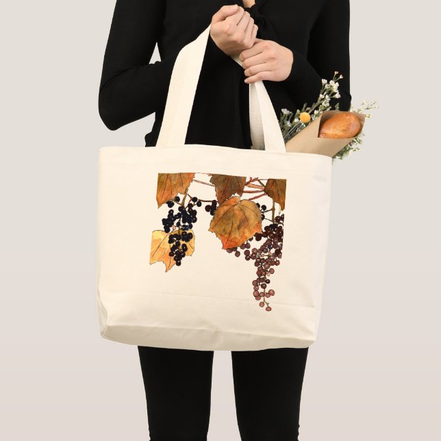 Grand Tote Bag Raisins de givre Art nouveau (Devant (produit))