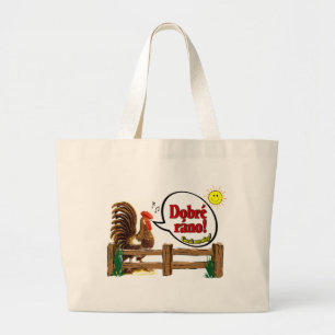 Grand Tote Bag Ráno de Dobré ! Bonjour en Tchèque !