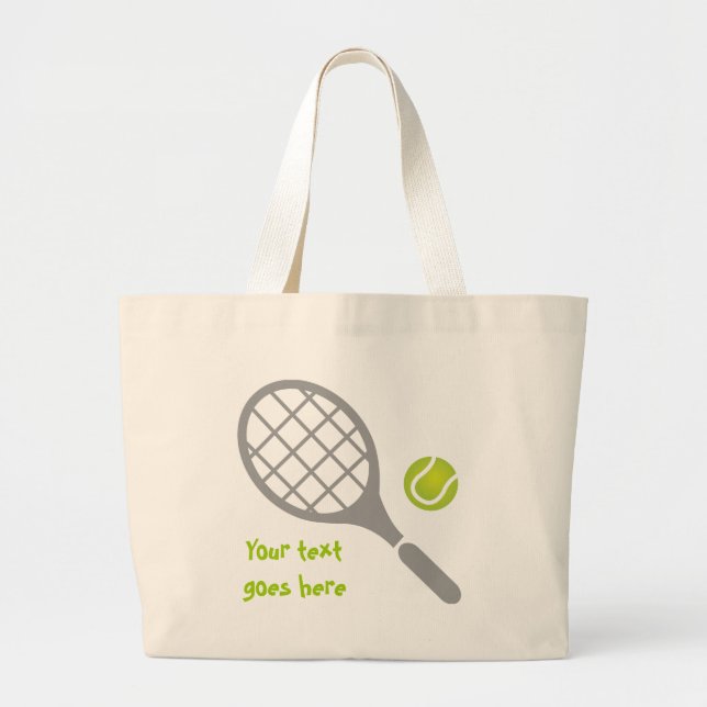 Grand Tote Bag Raquette de tennis et coutume de balle (Devant)