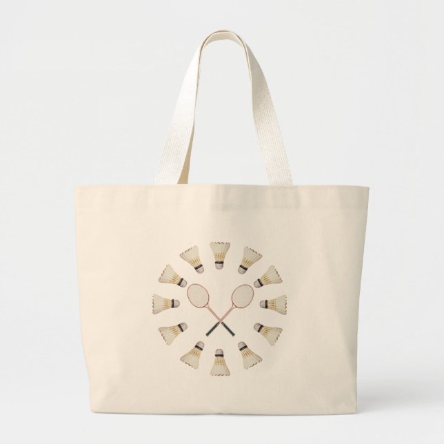 Grand Tote Bag Raquettes de badminton (Devant)