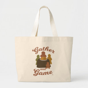 Grand Tote Bag Rassemblez-vous et amusez-vous Thanksgiving Art