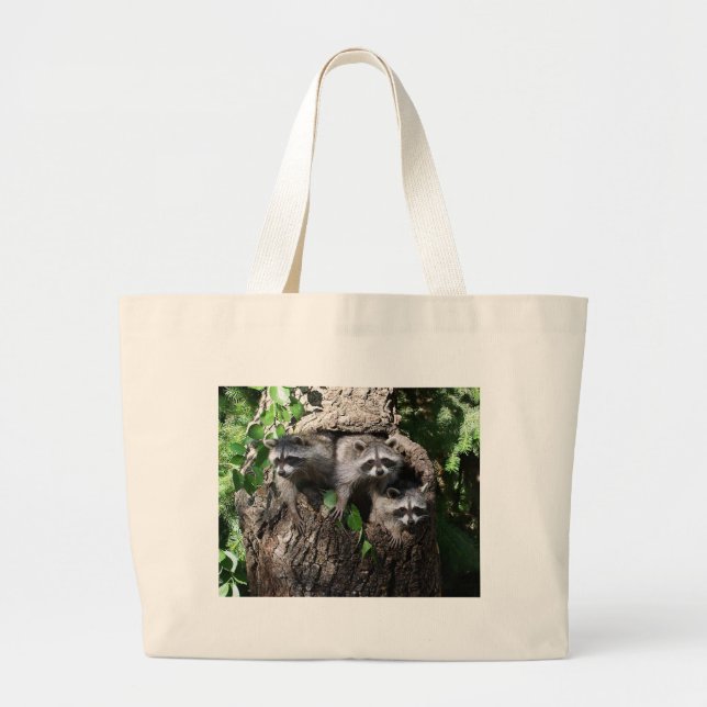Grand Tote Bag Raton laveur - les trois amis (Devant)