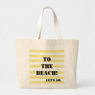 Grand Tote Bag Rayures d'aquarelle jaune