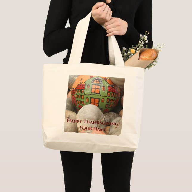 Grand Tote Bag récolte citrouille (Devant (produit))