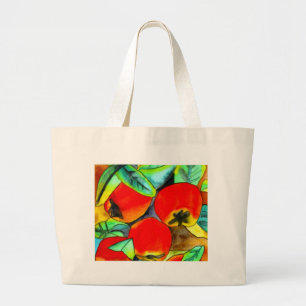 Grand Tote Bag Red Apples aquarelle art original