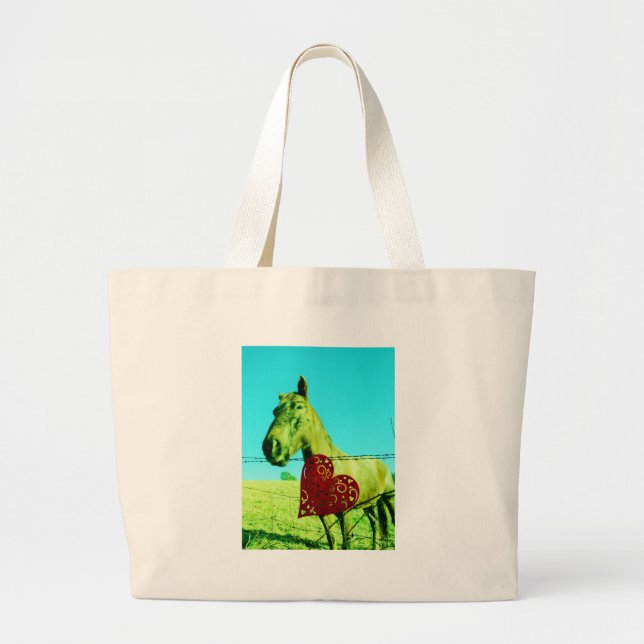 Grand Tote Bag Red Heart and Horse (Devant)