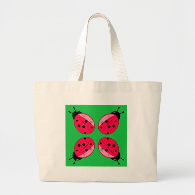 Grand Tote Bag Red Ladybugs (Devant)