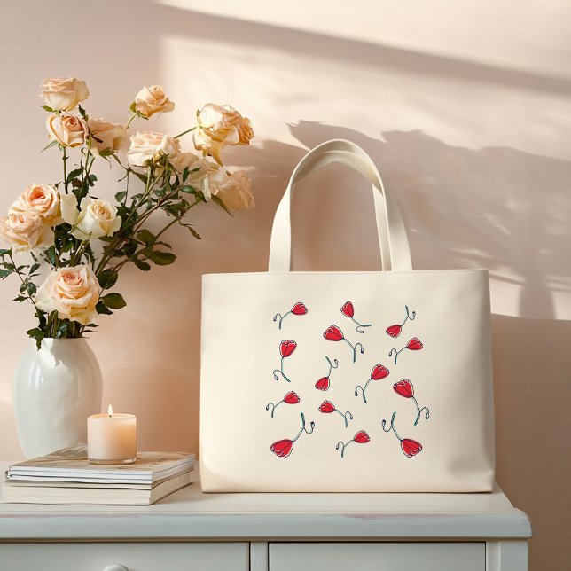 Grand Tote Bag Red Poppy (Créateur téléchargé)