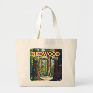 Grand Tote Bag Redwood National Park California Tree Retro
